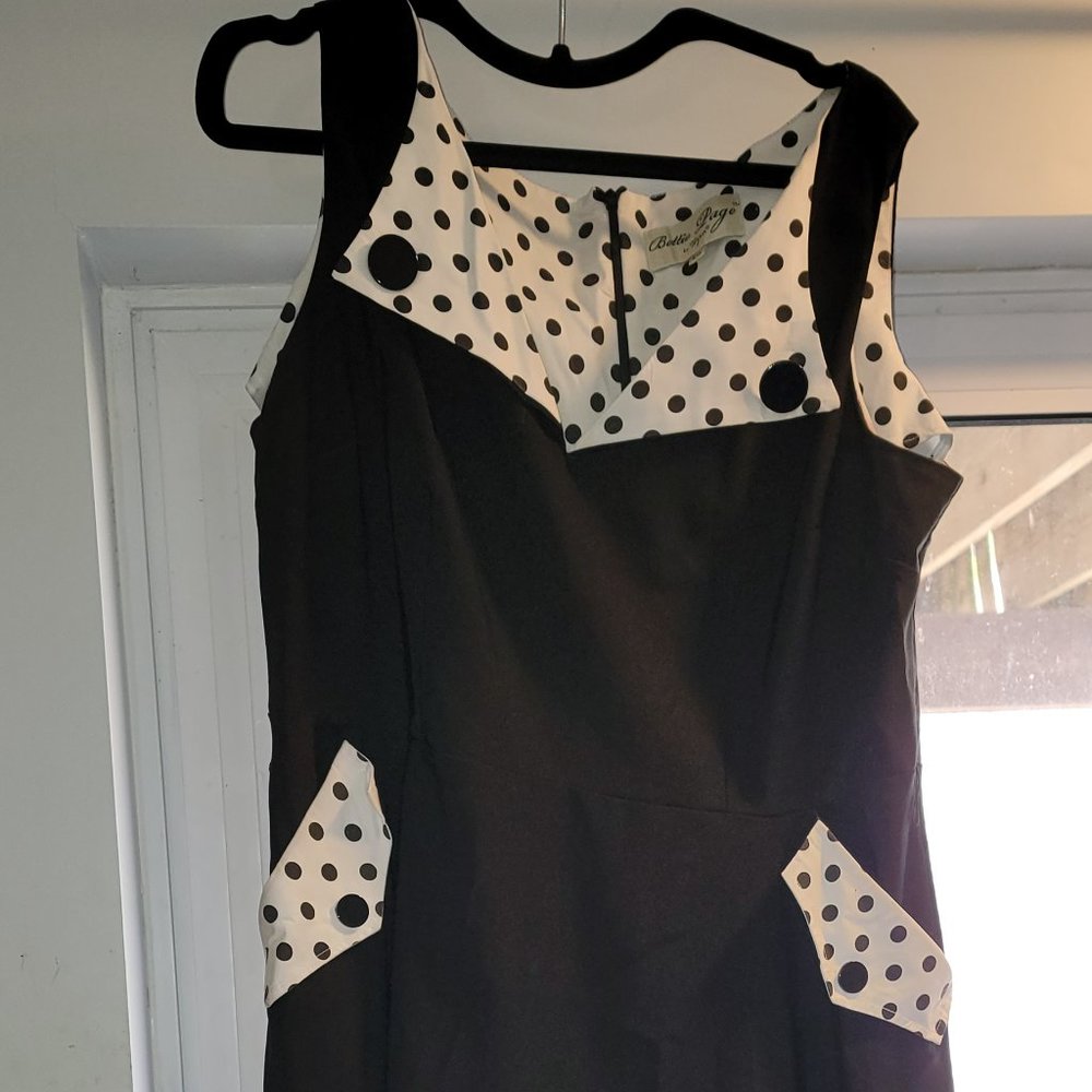 Bettie Page by Tatyana Brigit Black Retro Pinup Circle Dress
